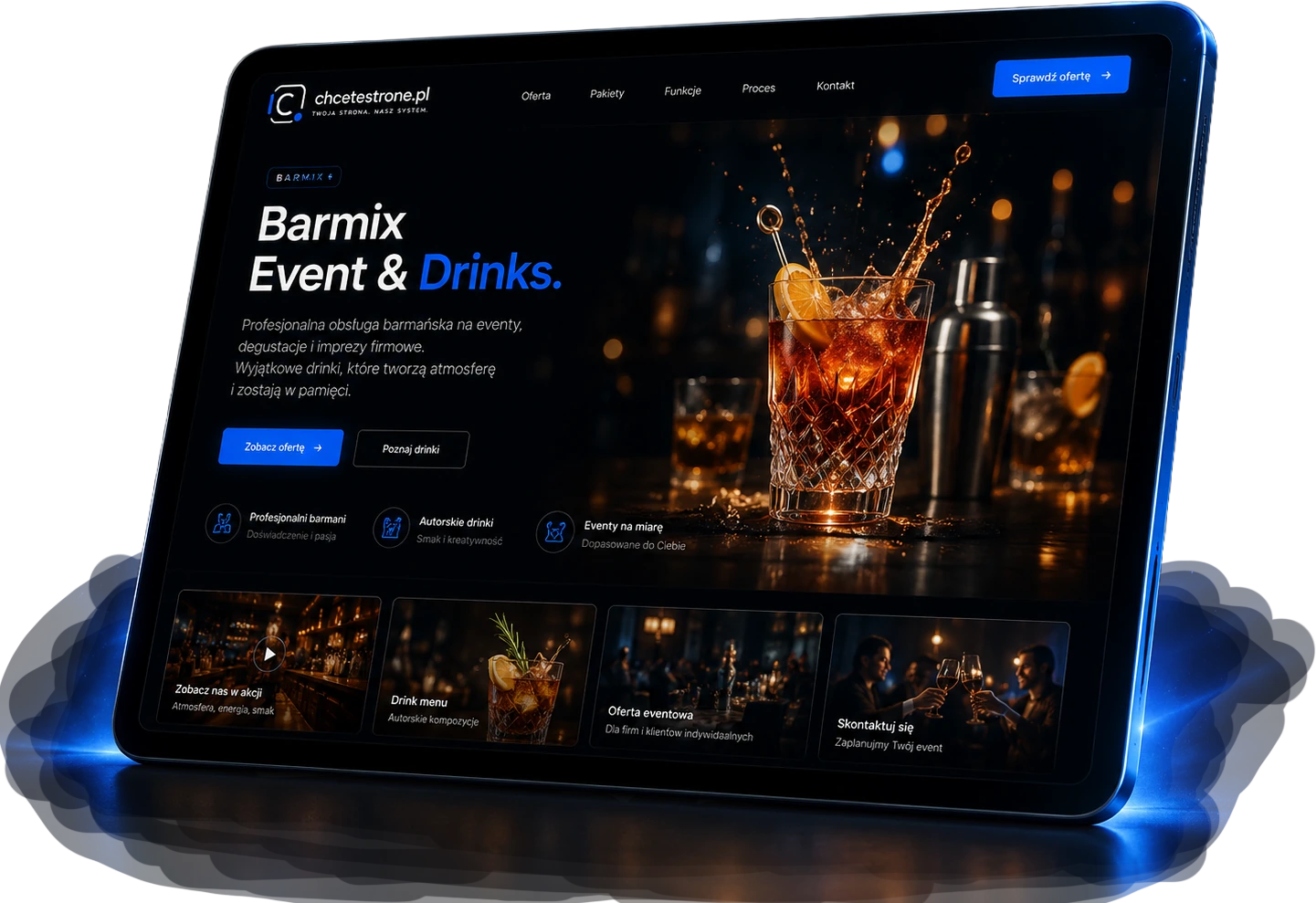 Demo Barmix na tablecie